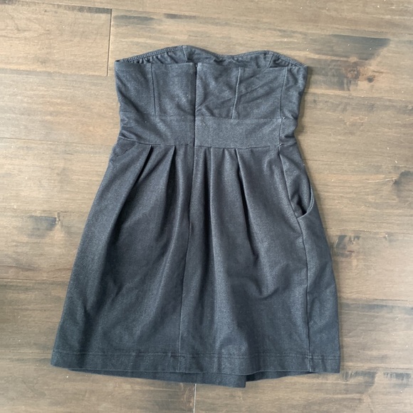 Seductions strapless dress grey and salmon - Picture 7 of 8